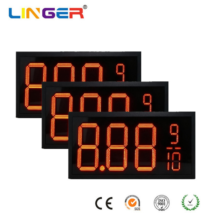 8.889/10 Format Gas Price LED Signs Red / Green Digital Signs For Gas ...