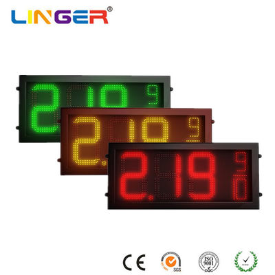 Red / Yellow / Green Gas Station LED Sign Outdoor LED Gas Price Signs Customized