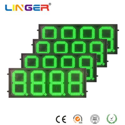 Green LED Gas Price Signs Outdoor ABS / Epoxy Constructed LED Oil Price Display